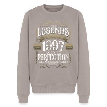 Legende 1997 25. Geburtstag Geschenk Herren Lustig - Männer Premium Bio Pullover - Taupe - Vorne - Nico (187cm)