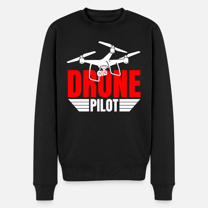 Drohne Drohnenpilot Drohnenoperator Quadrocopter - Männer Premium Bio Pullover - Schwarz