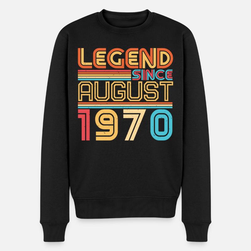 Geburtsmonat August 1970 - Männer Premium Bio Pullover - Schwarz