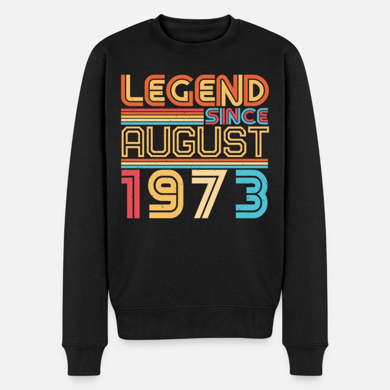 August 1973 Geschenkidee - Männer Premium Bio Pullover - Schwarz