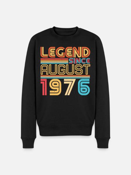 August 1976 Geschenkidee - Männer Premium Bio Pullover - Schwarz