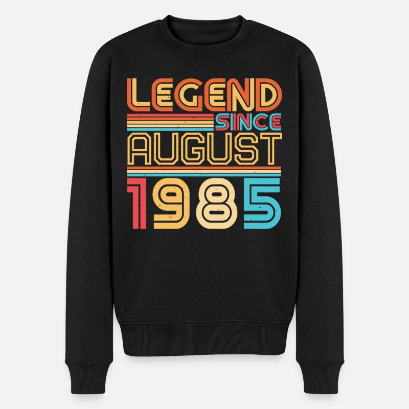 Geburtstagsgruss Für August 1985 - Männer Premium Bio Pullover - Schwarz