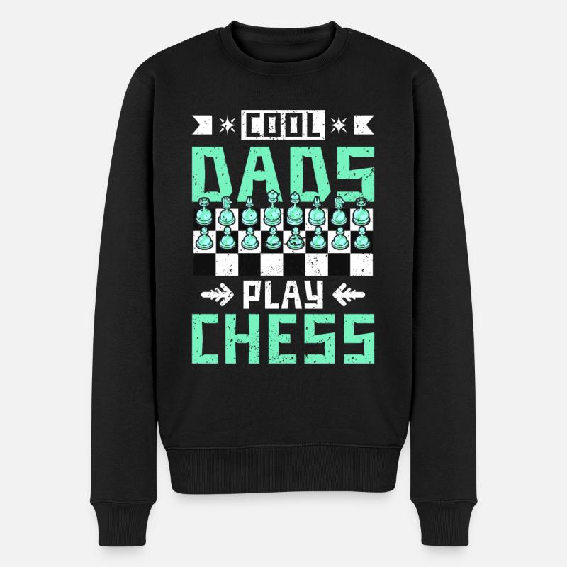 cool dads play chess - Men's Premium Organic Jumper - black