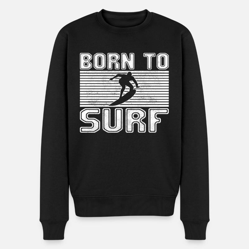 Surfen - Männer Premium Bio Pullover - Schwarz