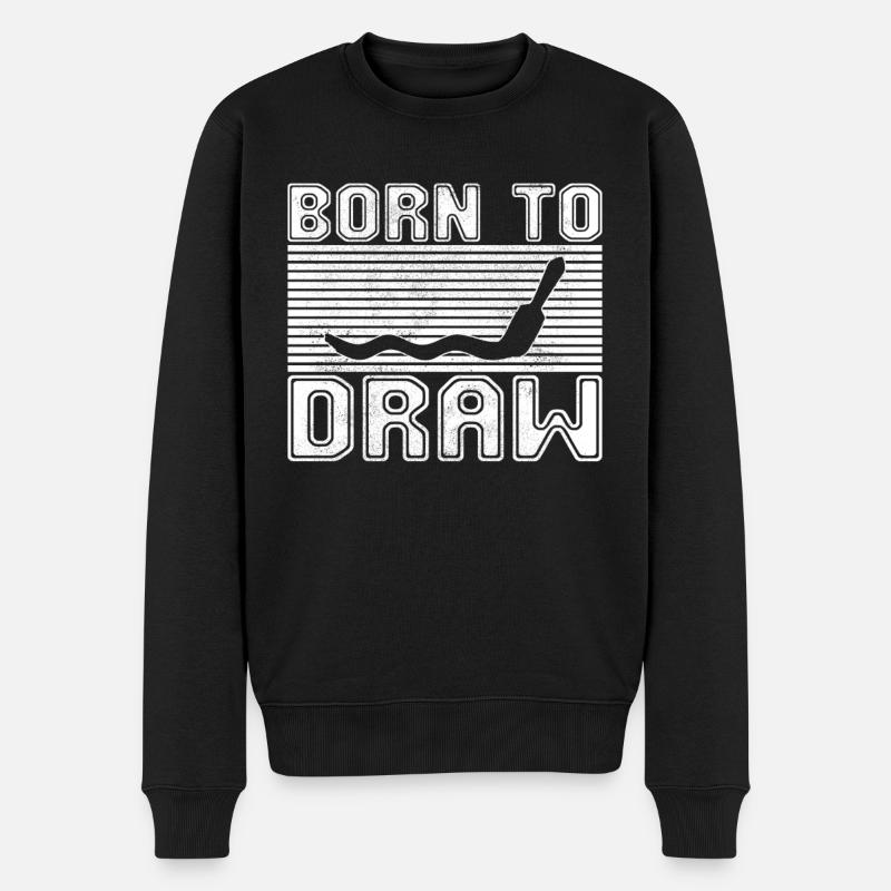 Dessin de peinture - Pull Premium bio Homme - noir
