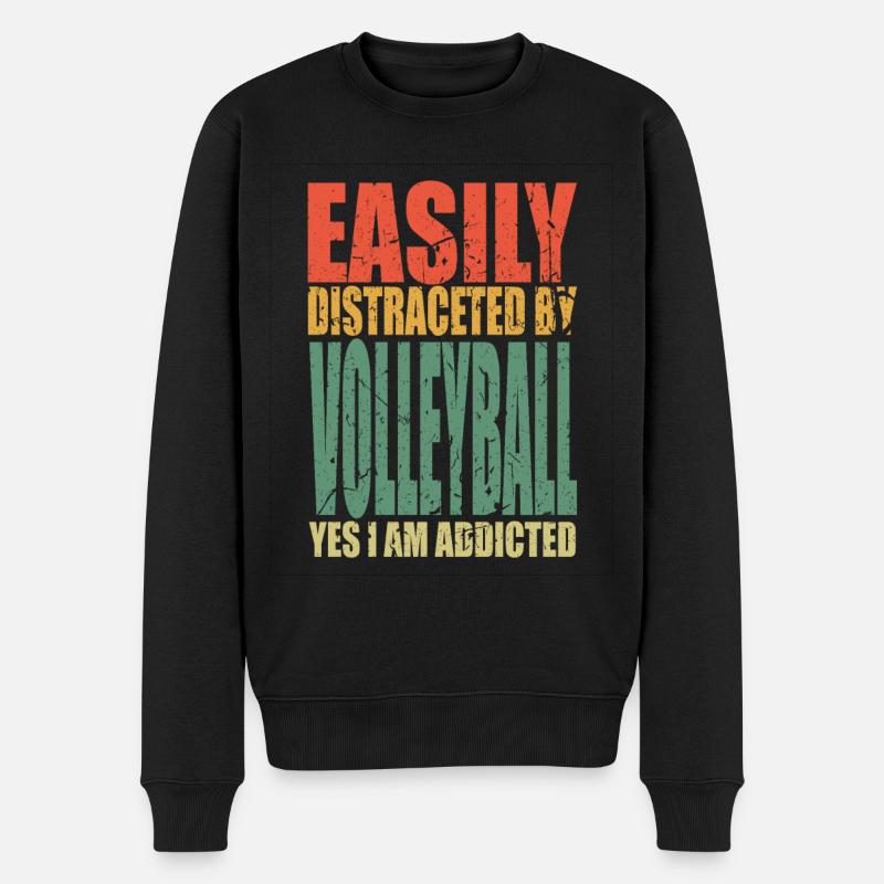 Volleyball en disant drôle - Pull Premium bio Homme - noir