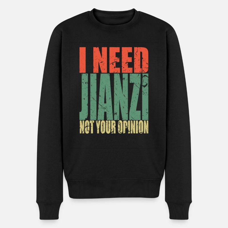 Jianzi Spruch lustig - Männer Premium Bio Pullover - Schwarz