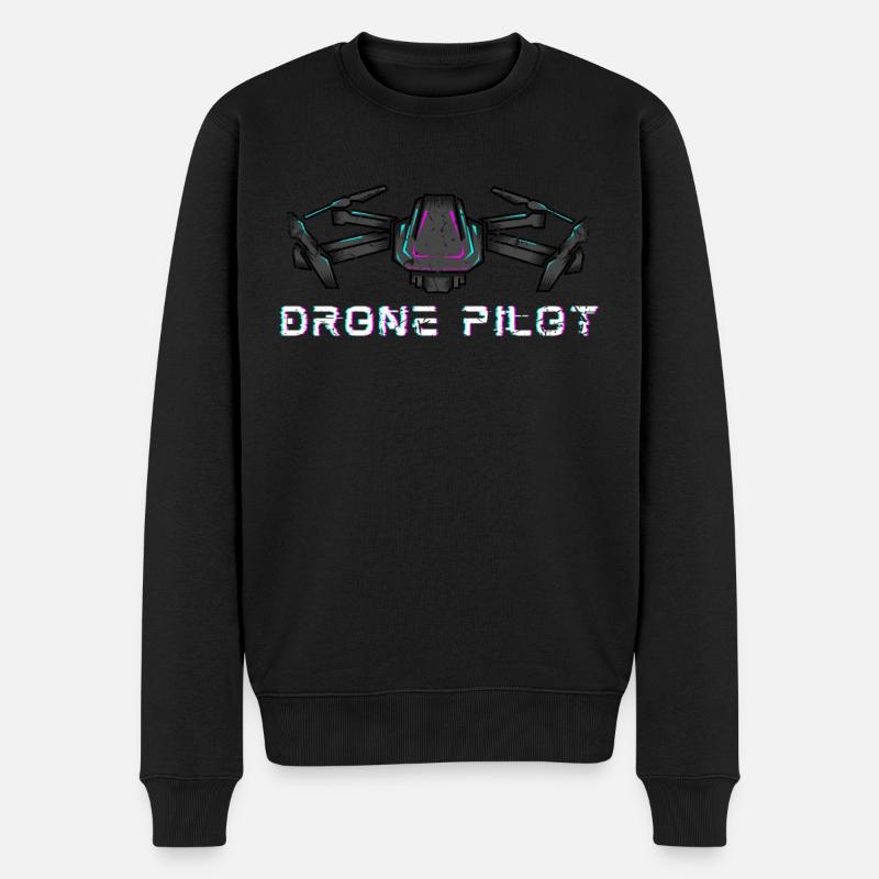 Drohne Drohnenpilot Drohnenoperator Quadrocopter - Männer Premium Bio Pullover - Schwarz