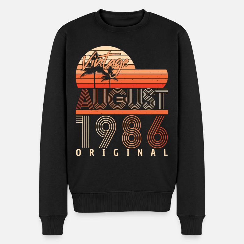 Geburtstagsgruss Für August 1986 - Männer Premium Bio Pullover - Schwarz
