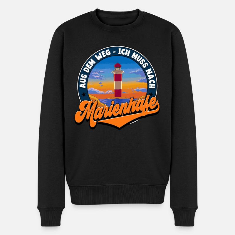 Marienhafe - Männer Premium Bio Pullover - Schwarz
