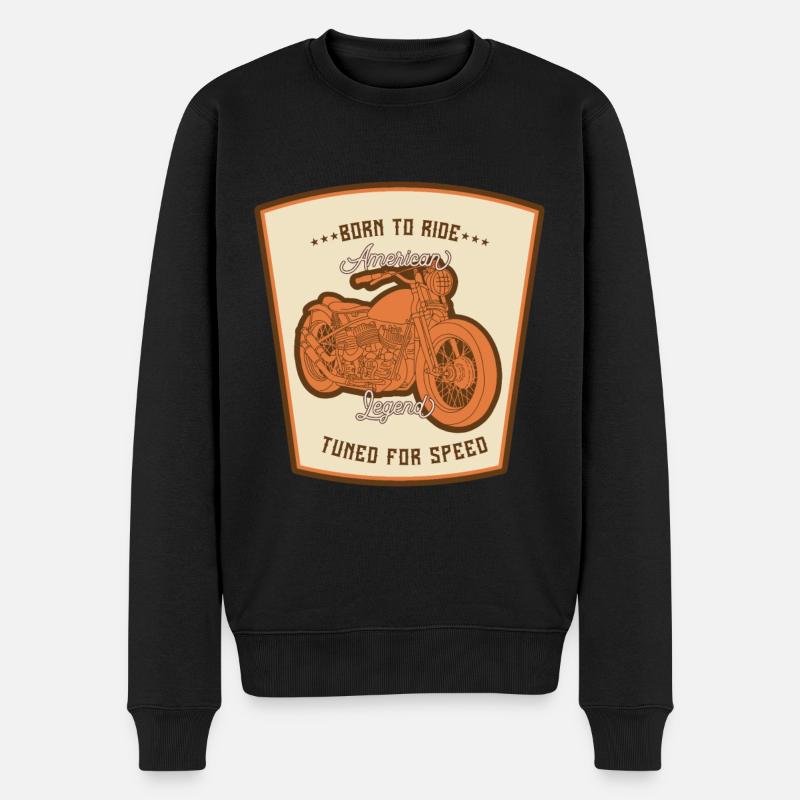 Biker, Motorradfahrer - Männer Premium Bio Pullover - Schwarz