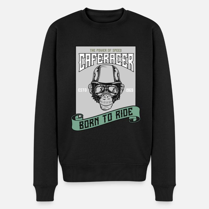 Biker, Motorradfahrer - Männer Premium Bio Pullover - Schwarz