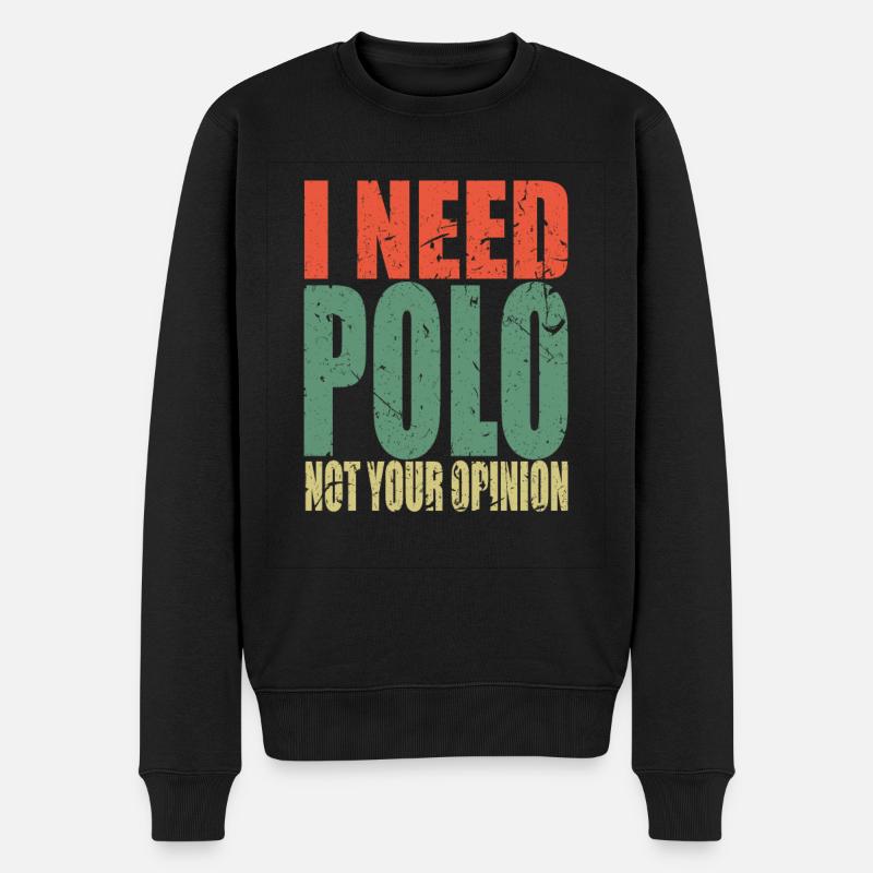 Polo Spruch lustig - Männer Premium Bio Pullover - Schwarz