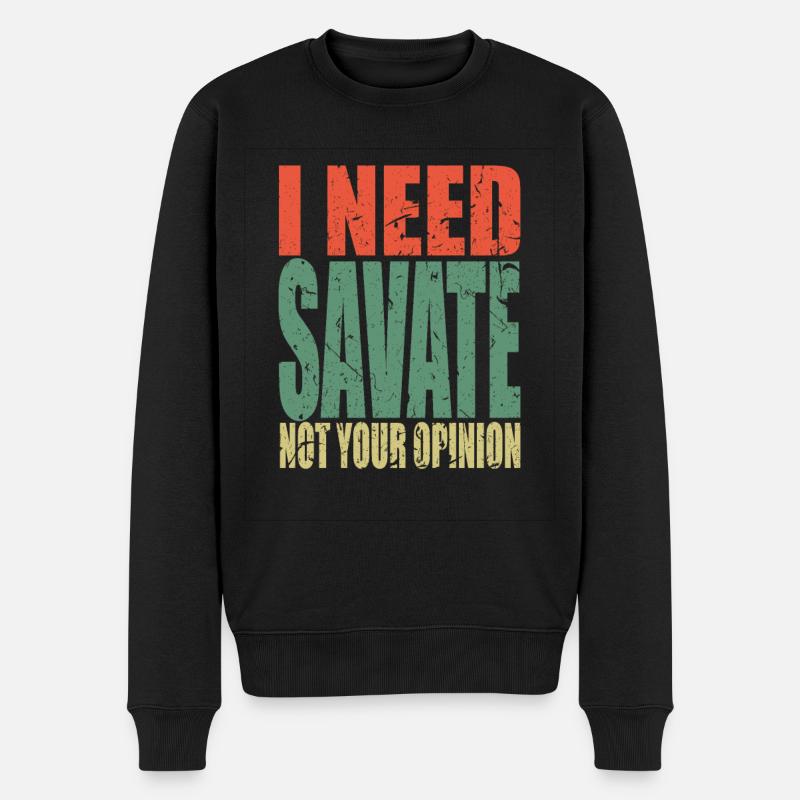 Savate Spruch lustig - Männer Premium Bio Pullover - Schwarz