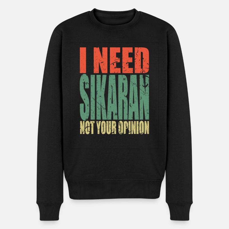 Sikaran Spruch lustig - Männer Premium Bio Pullover - Schwarz