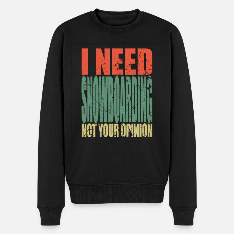 Snowboard en disant drôle - Pull Premium bio Homme - noir