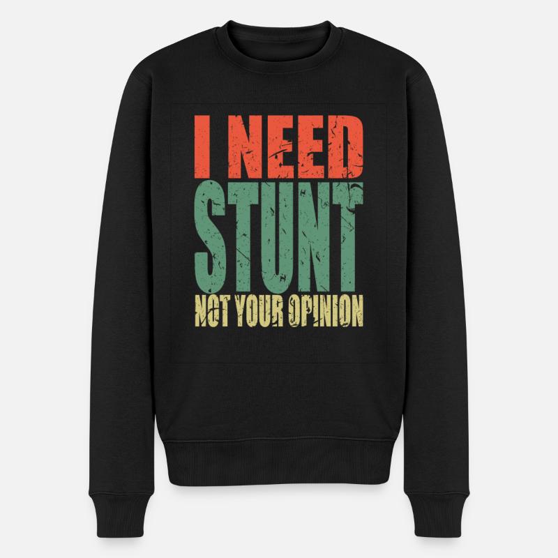Stunt Spruch lustig - Männer Premium Bio Pullover - Schwarz