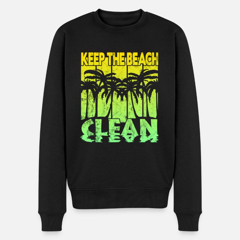 Keep the Beach clean - Männer Premium Bio Pullover - Schwarz