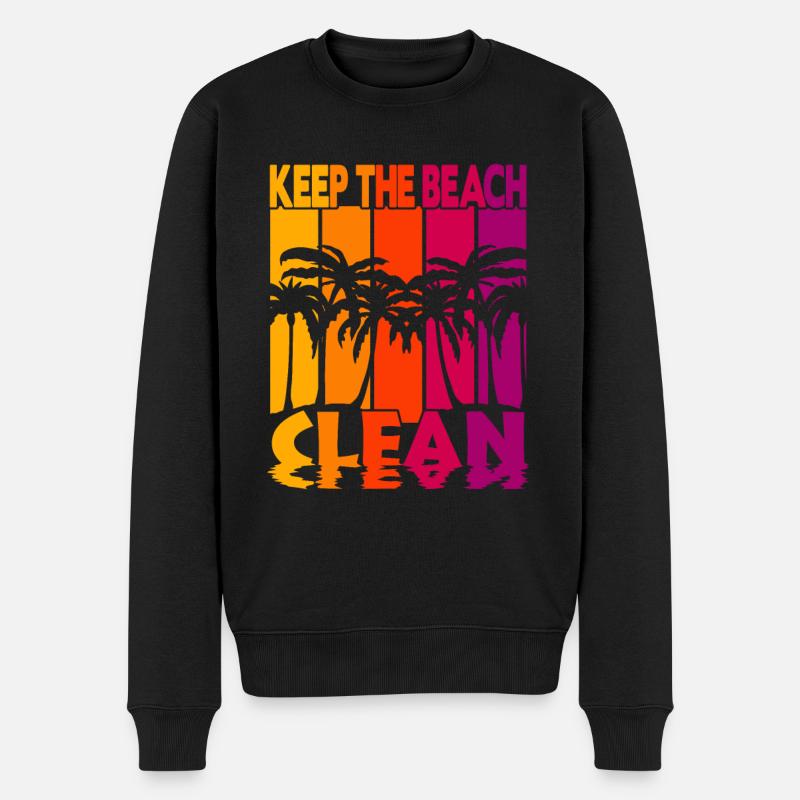 Keep the Beach clean - Männer Premium Bio Pullover - Schwarz