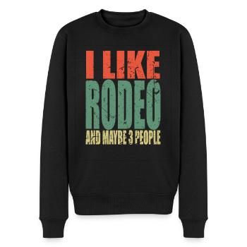 Rodéo en disant drôle - Pull Premium bio Homme - noir - Devant - Nico (187cm)