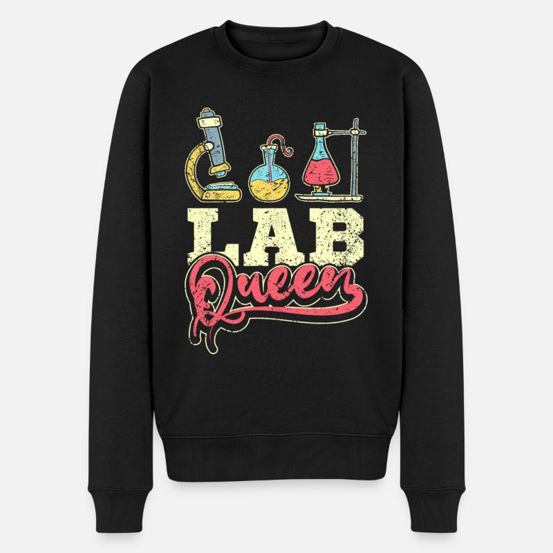Lab queen - Männer Premium Bio Pullover - Schwarz