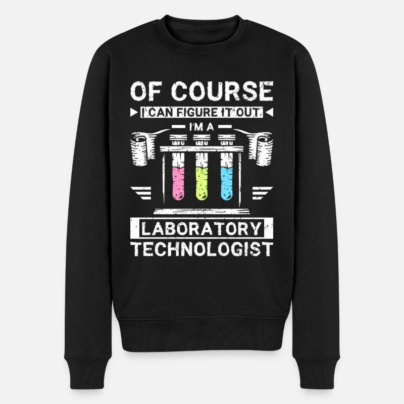 Funny laboratory technologist - Männer Premium Bio Pullover - Schwarz
