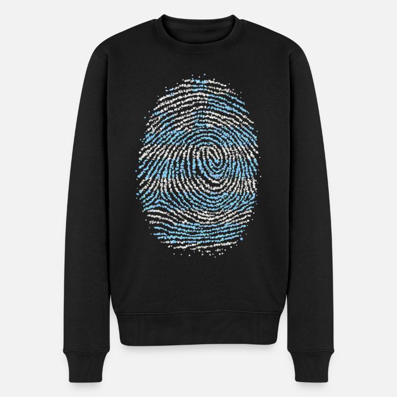 Griechenland Griechisch Fingerabdruck Flagge - Männer Premium Bio Pullover - Schwarz