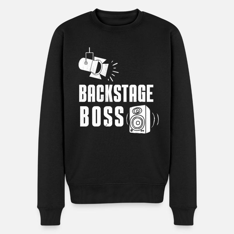 Backstage Boss Event Techniker Crew - Männer Premium Bio Pullover - Schwarz