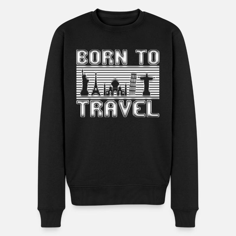 Reisen - Männer Premium Bio Pullover - Schwarz