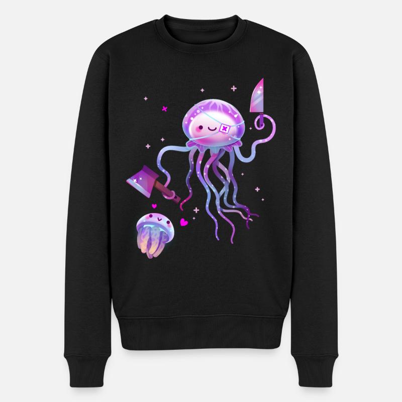Méduse Kawaii - Pull Premium bio Homme - noir