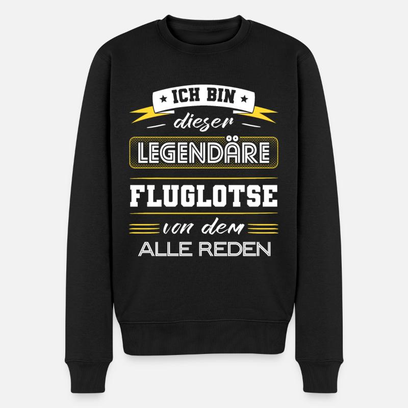 Ich Bin Dieser Legendäre Fluglotse Geschenk - Männer Premium Bio Pullover - Schwarz