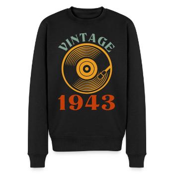 79 Geburtstag Jahrgang 1943 - Männer Premium Bio Pullover - Schwarz - Vorne - Nico (187cm)