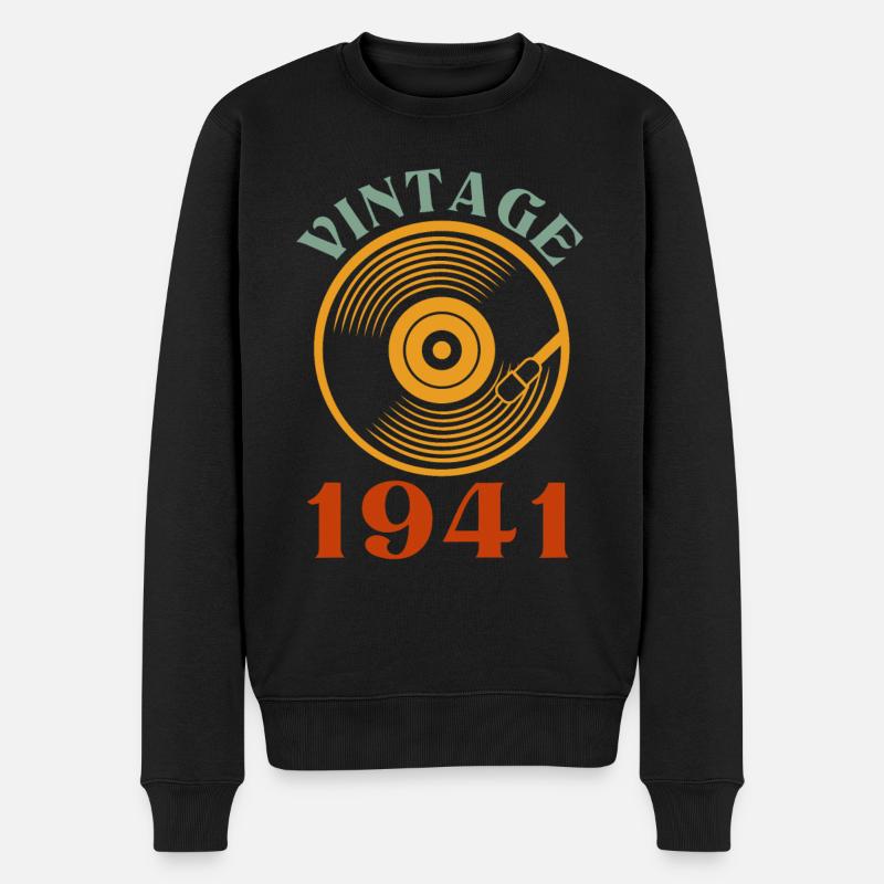 81 Geburtstag Jahrgang 1941 - Männer Premium Bio Pullover - Schwarz