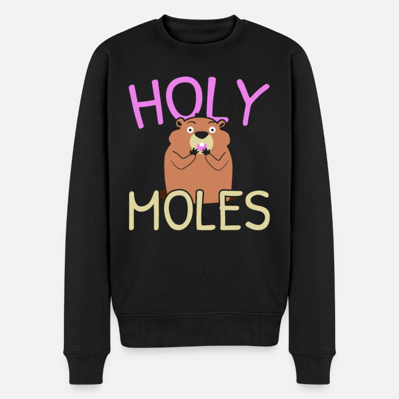 Löchrige Maulwürfe Tierisches Wortspiel Maulwurfli - Männer Premium Bio Pullover - Schwarz