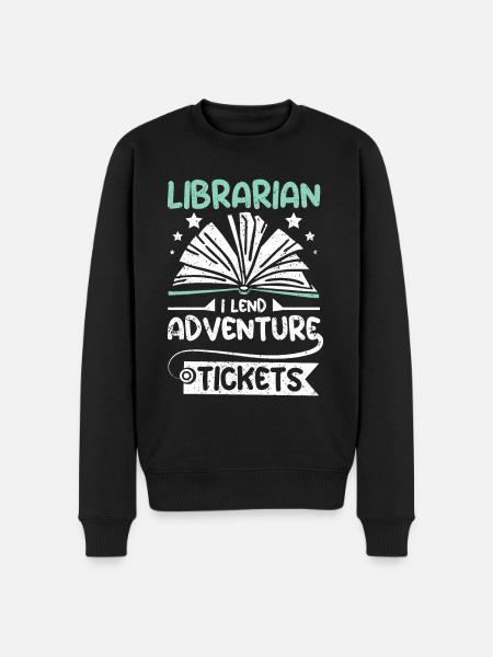 Librarian I lend adventure tickets - Men's Premium Organic Jumper - black