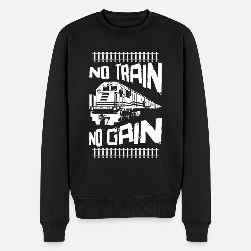 Zugverkehr Lokomotivführer Zugführer - Männer Premium Bio Pullover - Schwarz