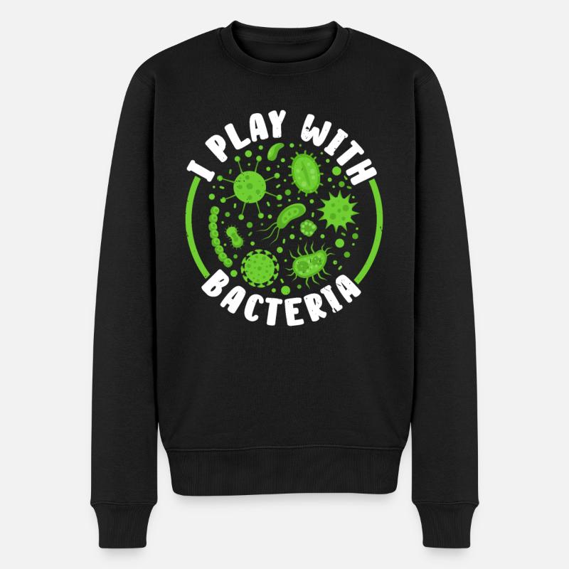 Ich spiele mit Bakterien Biologe Wissenschaft Biol - Männer Premium Bio Pullover - Schwarz