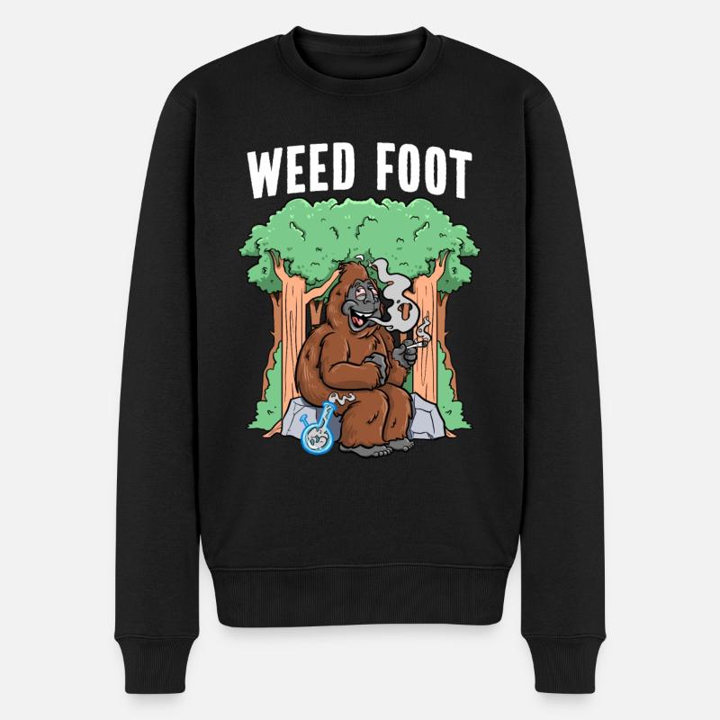 Marihuana Bigfoot Weed - Männer Premium Bio Pullover - Schwarz