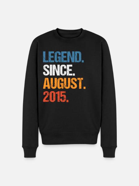 Legend Since August 2015 Birthday - Men's Premium Organic Jumper - black