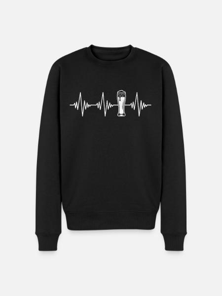 Beer Heartbeat - Men's Premium Organic Jumper - black