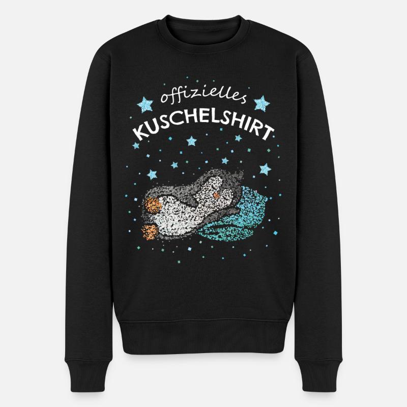 Offizielles Kuschelshirt Pinguin Pinguinfan Müde - Männer Premium Bio Pullover - Schwarz