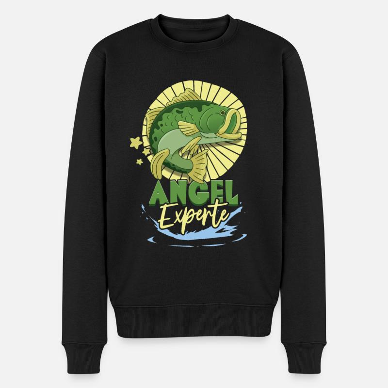 Angeln Angler - Männer Premium Bio Pullover - Schwarz