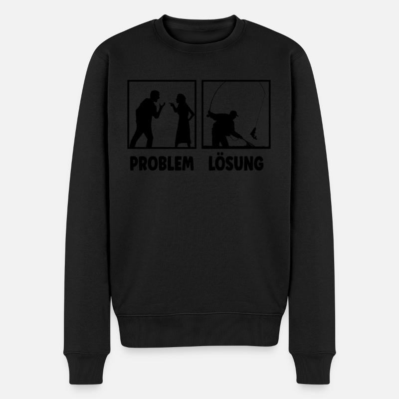Angeln Angler - Männer Premium Bio Pullover - Schwarz