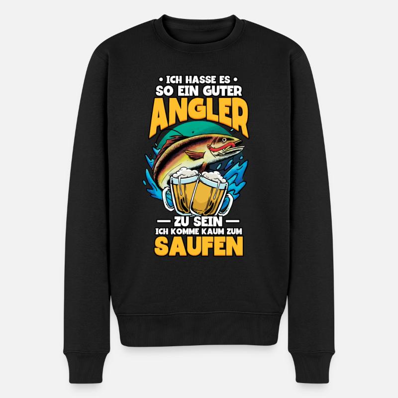Angeln Angler - Männer Premium Bio Pullover - Schwarz
