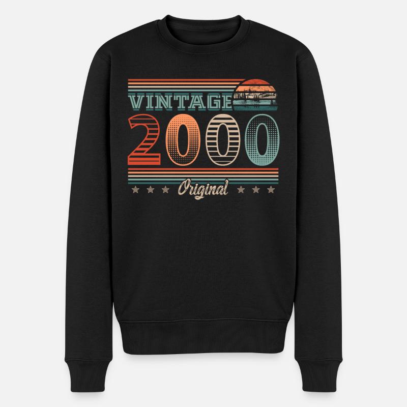 Millésime 2000 Année de naissance 2000 Anniversaire Hommes - Pull Premium bio Homme - noir