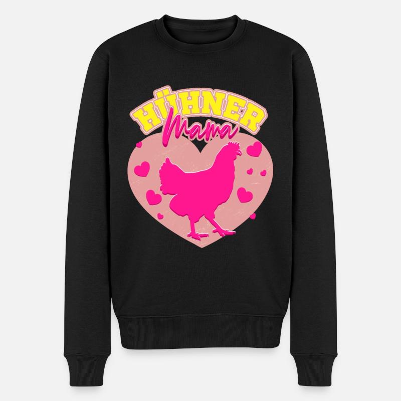 Huhn Hühner Mama - Männer Premium Bio Pullover - Schwarz