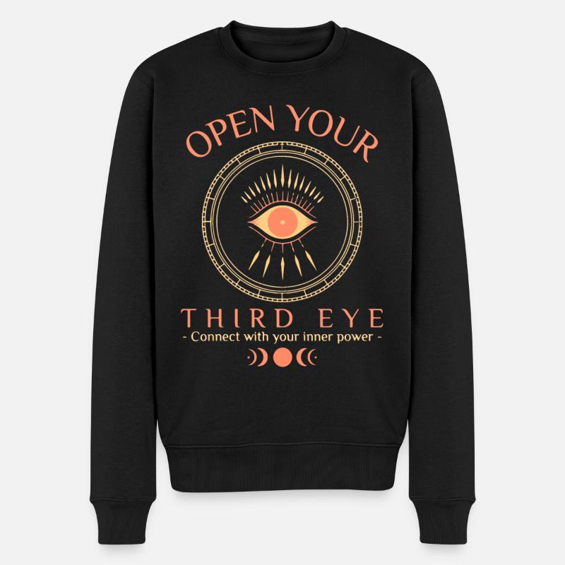 "Öffne dein drittes Auge" Mystisches spirituelles Erwachen - Männer Premium Bio Pullover - Schwarz