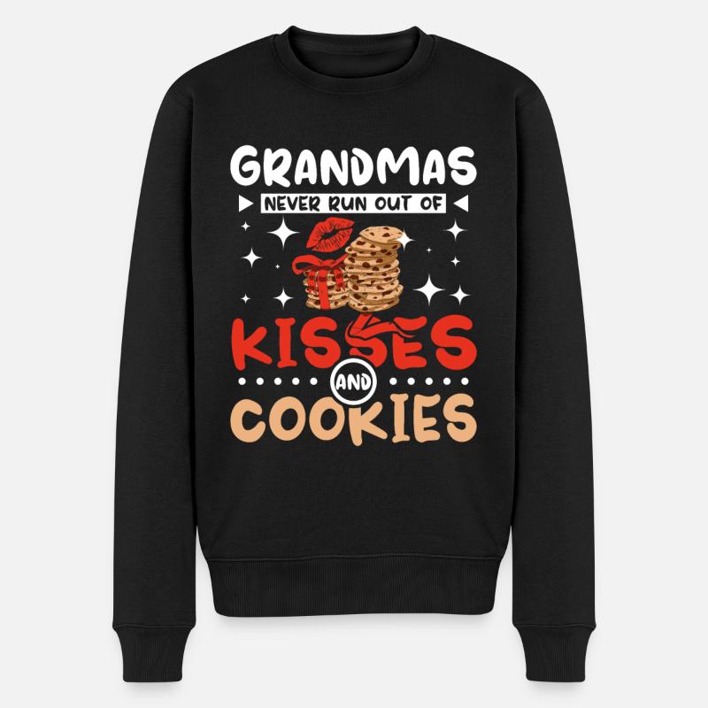 Grands-mère embrasse et biscuits - Pull Premium bio Homme - noir