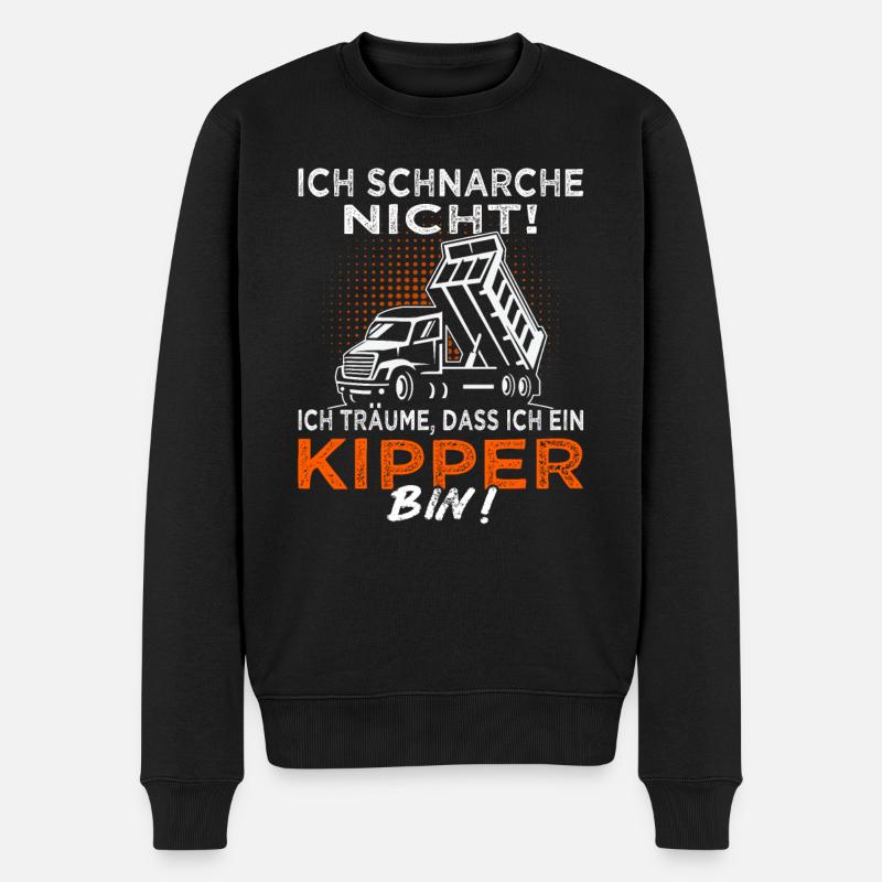 Kipper - Kipperfahrer - Muldenkipper - Männer Premium Bio Pullover - Schwarz
