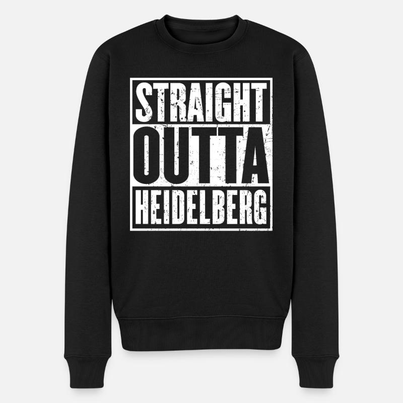 Straight Outta Heidelberg Vintage - Männer Premium Bio Pullover - Schwarz